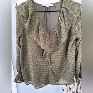 LOFT top with sparkling threads throughout. Size Small made in Indonesia